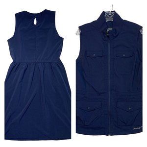*Eddie Bauer Outdoor Utility Vest & Dress Womens Size L Dark Blue Activewear